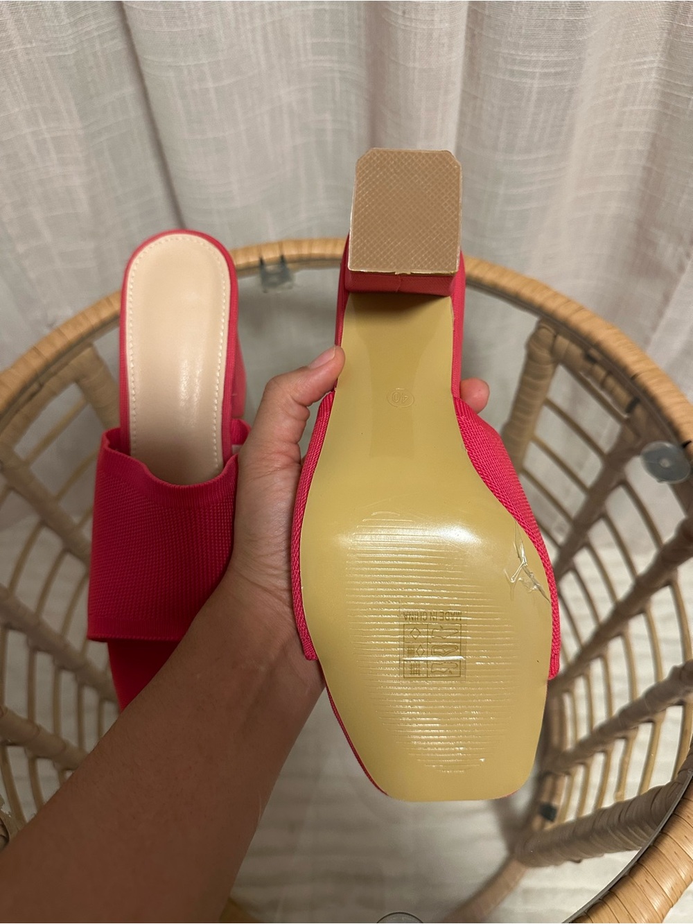 SHEIN Hot Pink Block Heel Slide Mules - Picture 6 of 8